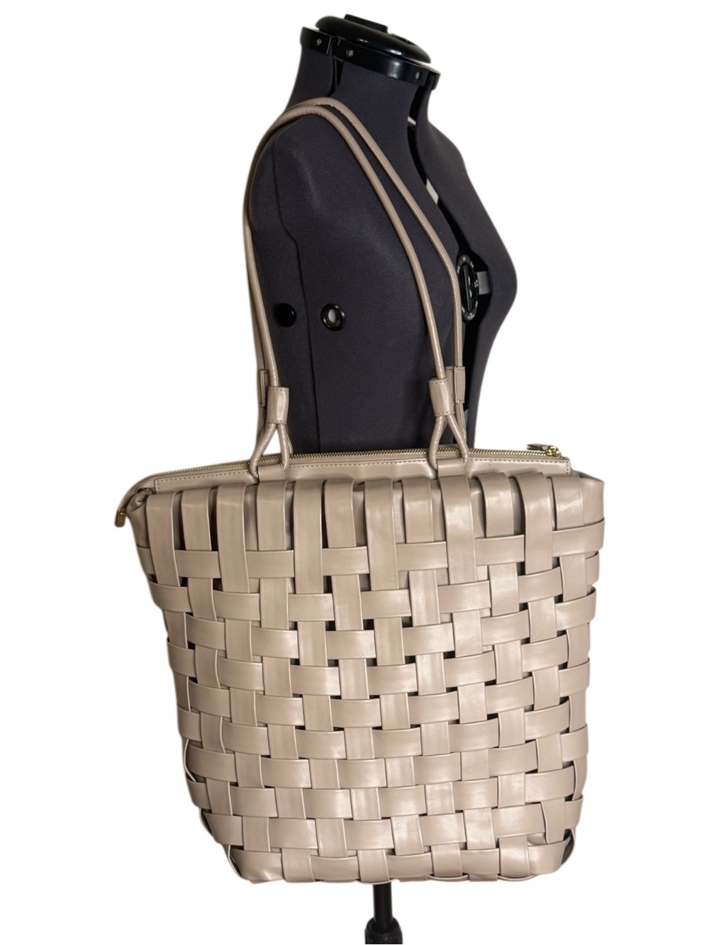Anthropologie Woven Faux Leather Tote